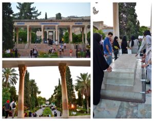 Mesto Shiraz a hrobka "Tomb of Hafez", v ktorej je pochovaný najznámejší Iránsky poét Hafez.
